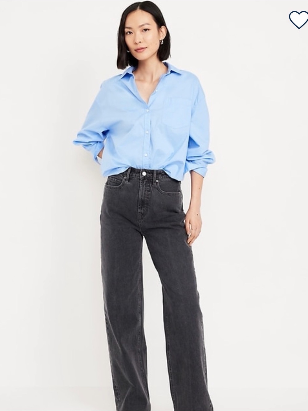 Women's Old Navy Black Extra High-Rise Wide Leg Jeans Size 8